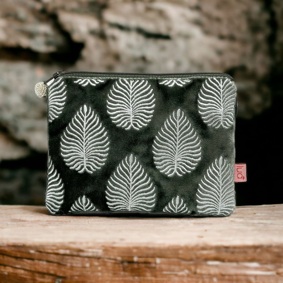 Leaf Sage Velvet Purse