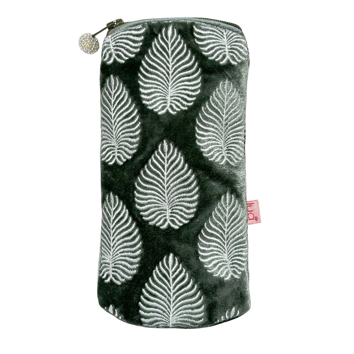Leaf Sage Velvet Glasses Purse