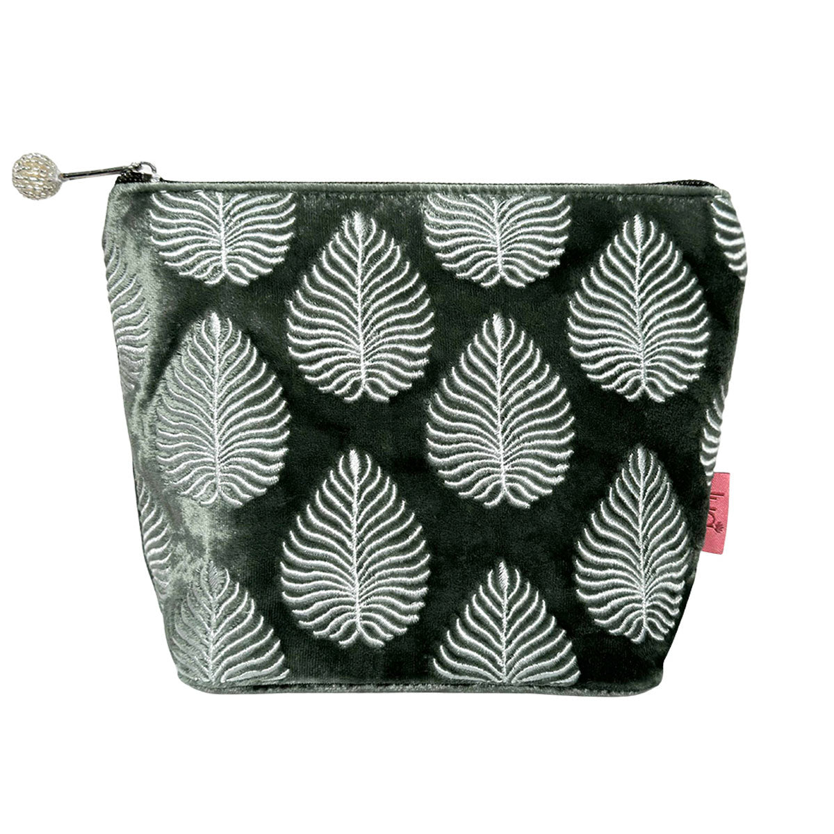 Leaf Sage Velvet Cosmetic Purse