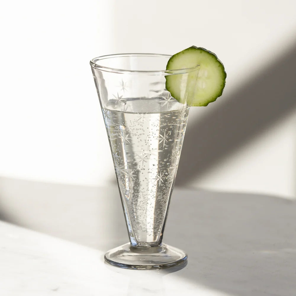 Etched Stars Prosecco Glass