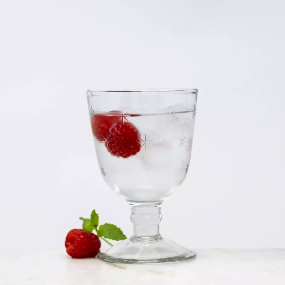 Etched Stars Wine Glass