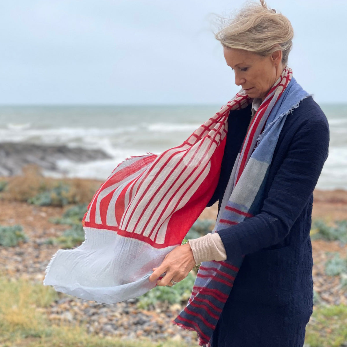Metro Stripe Wool Scarf