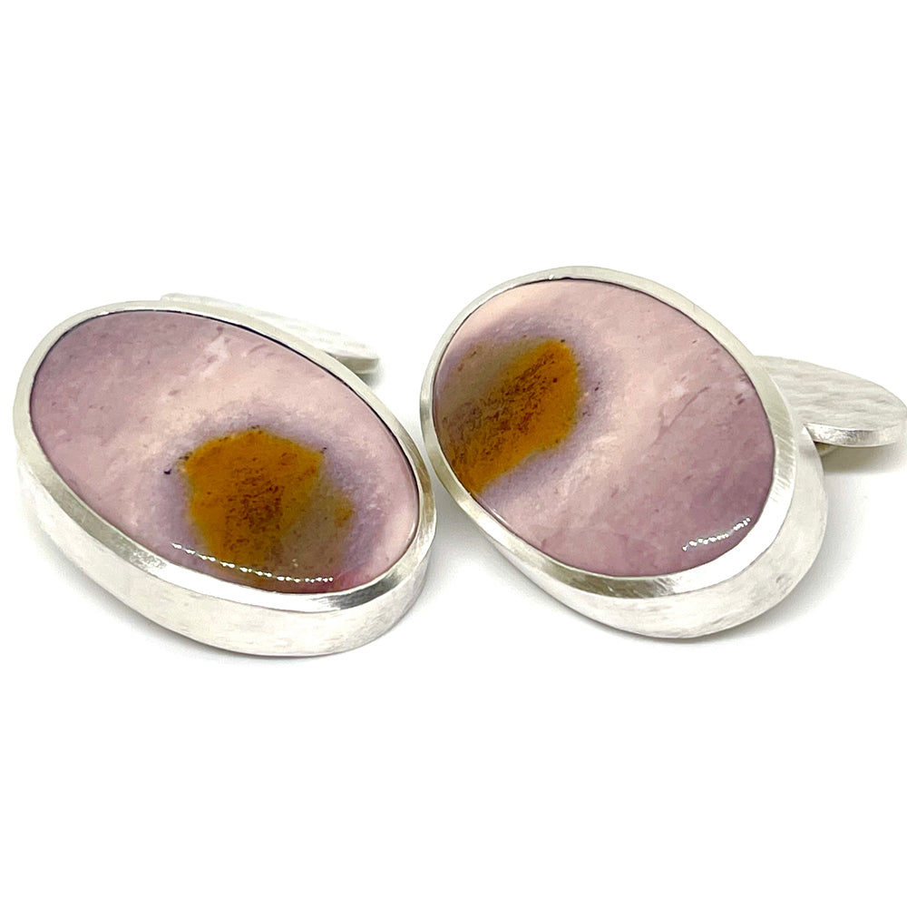 Silver Mookaite Jasper Cufflinks