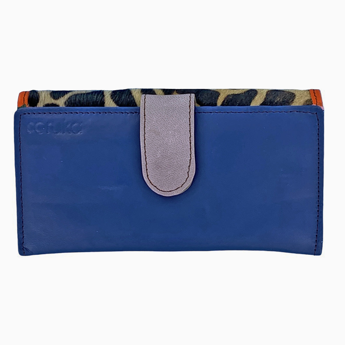Navy & Leopard Esme Leather Wallet
