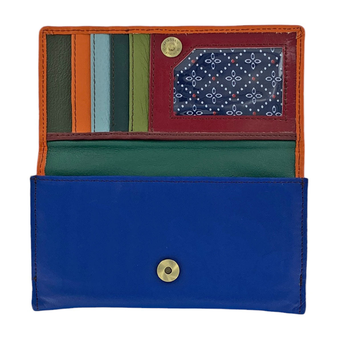 Navy & Leopard Esme Leather Wallet