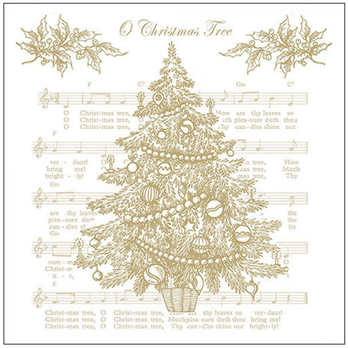 O Christmas Tree Gold Napkins
