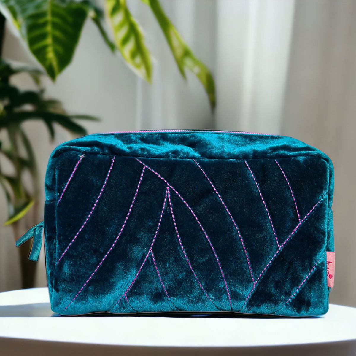 Opera Velvet Teal Cosmetic Bag