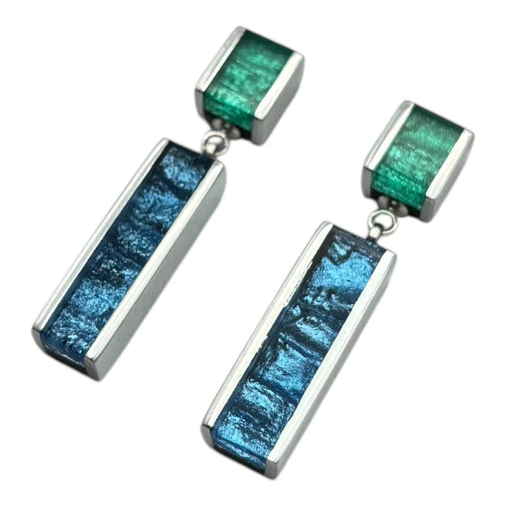 Crystal Ribbon Double Drop Earrings