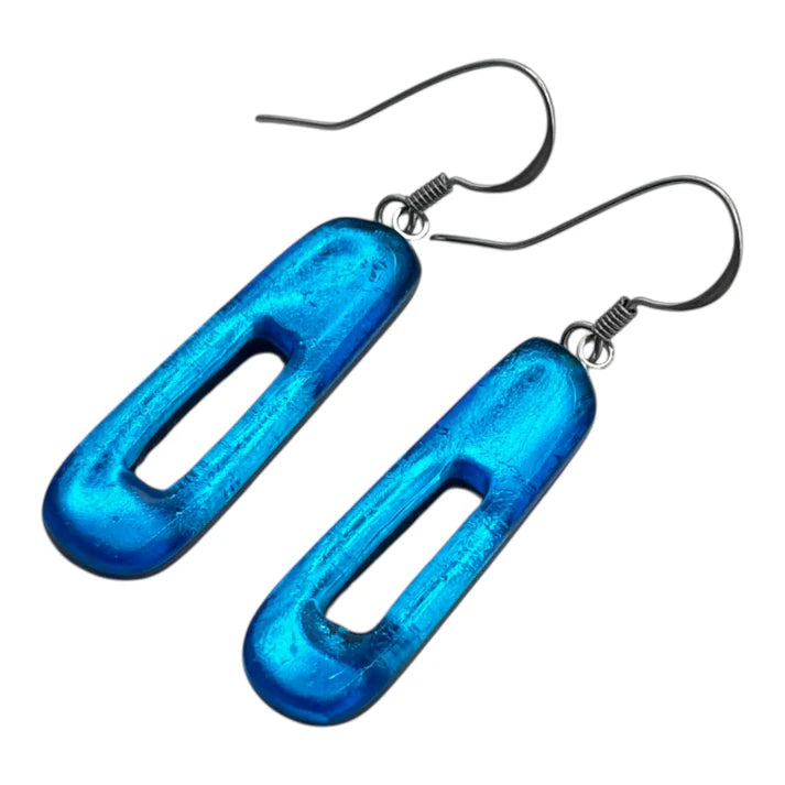 Turquoise Elongated Shiny Earrings