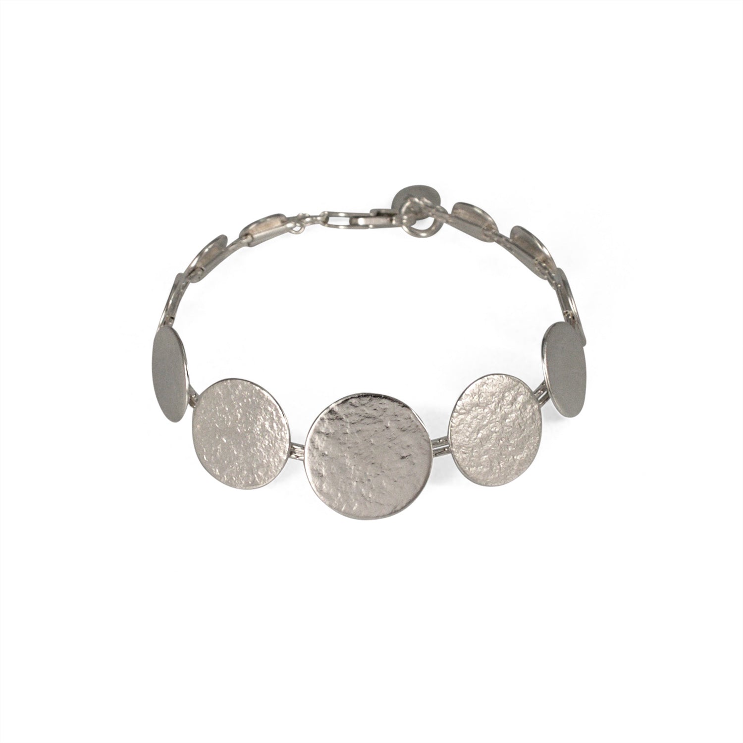 Paillette Silver Graduated Disc Bracelet