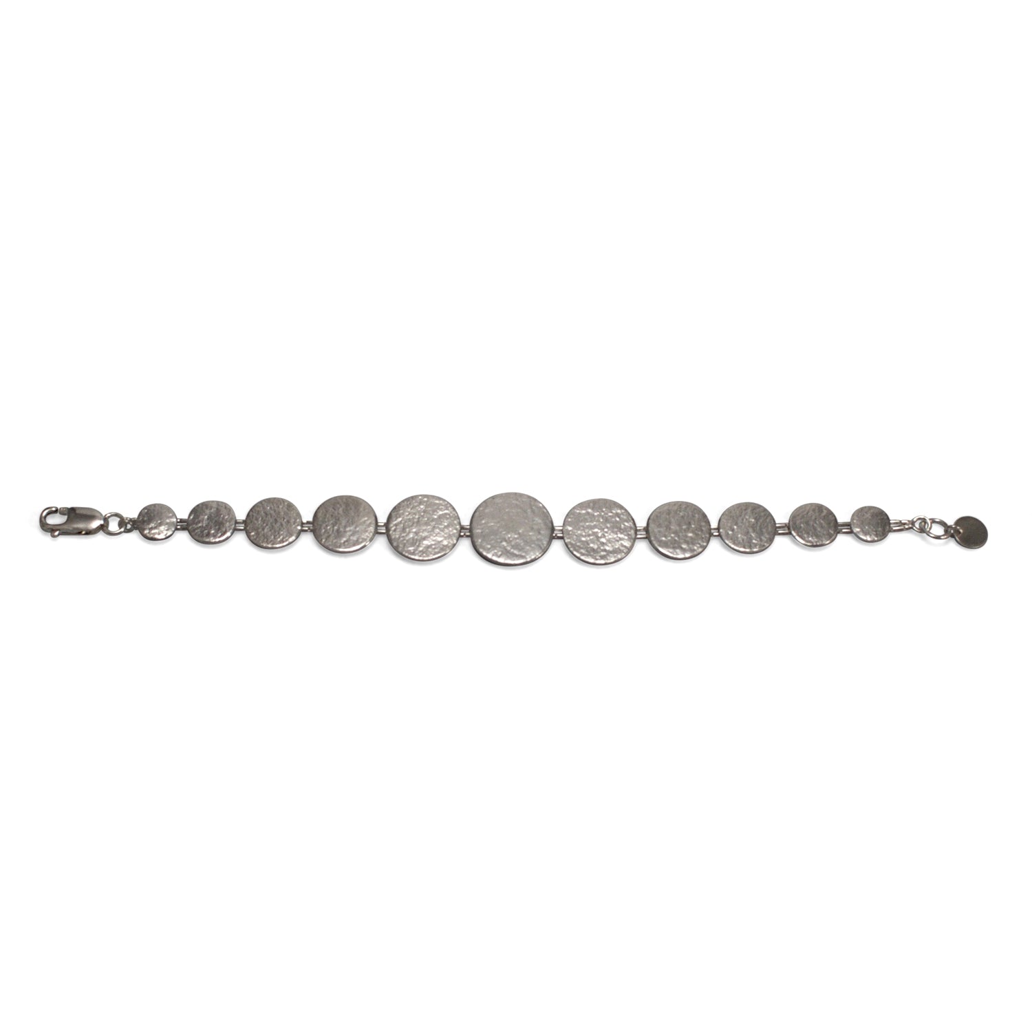 Paillette Silver Graduated Disc Bracelet