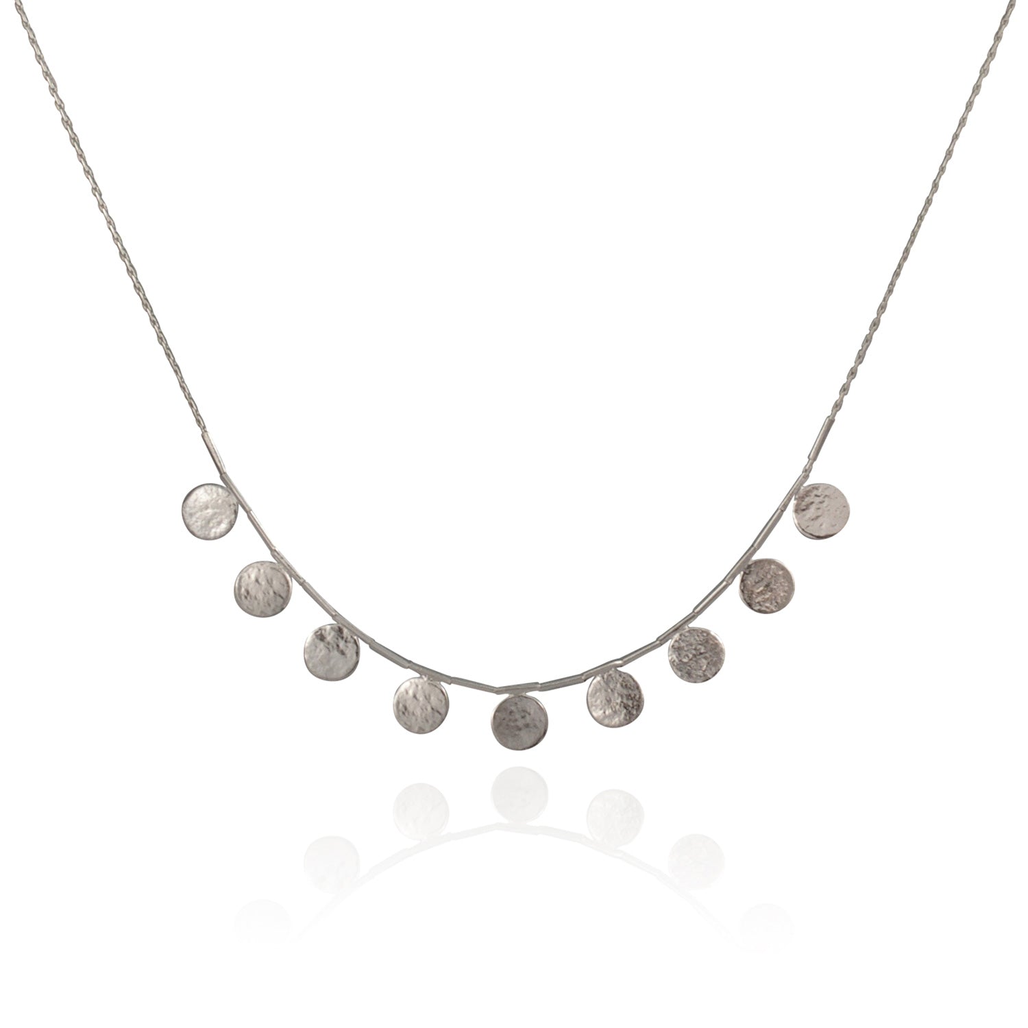 Paillette Silver Short Necklace
