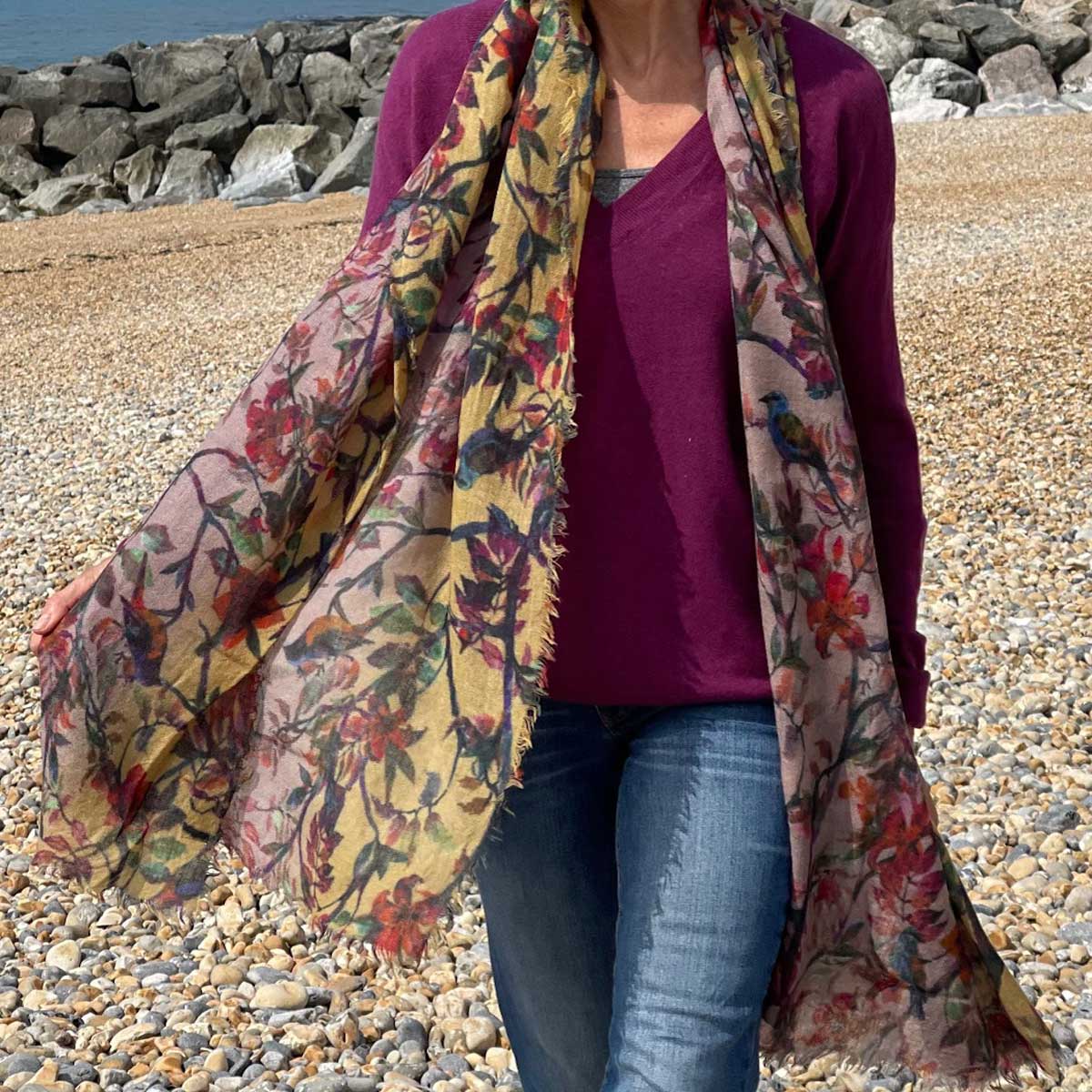 Paradise Birds Wool Scarf Glyndebourne Shop