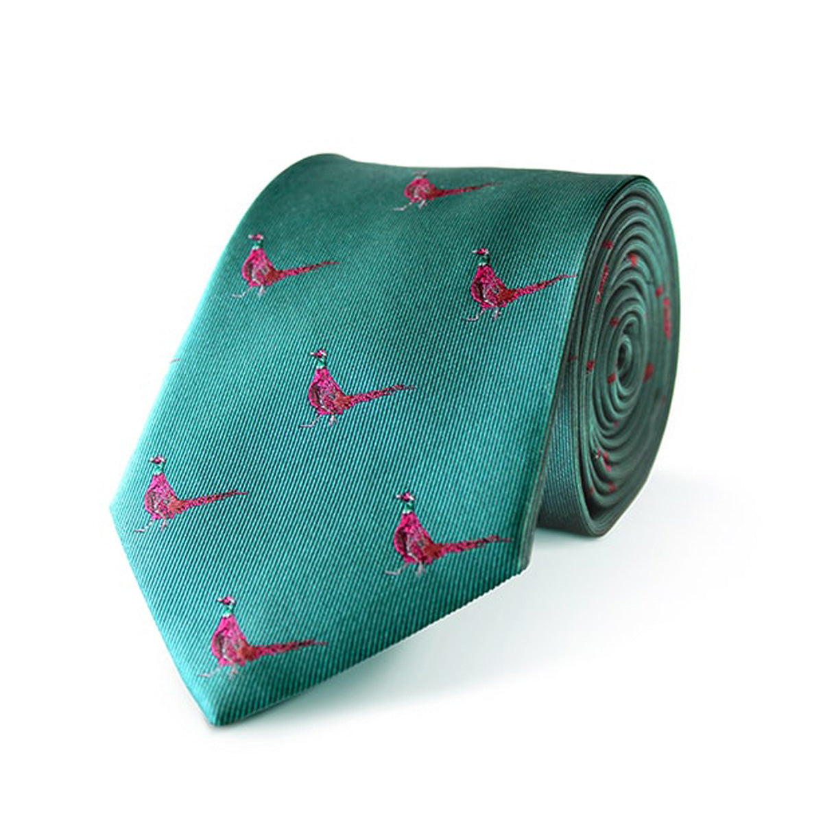 Pheasant Jade Silk Tie
