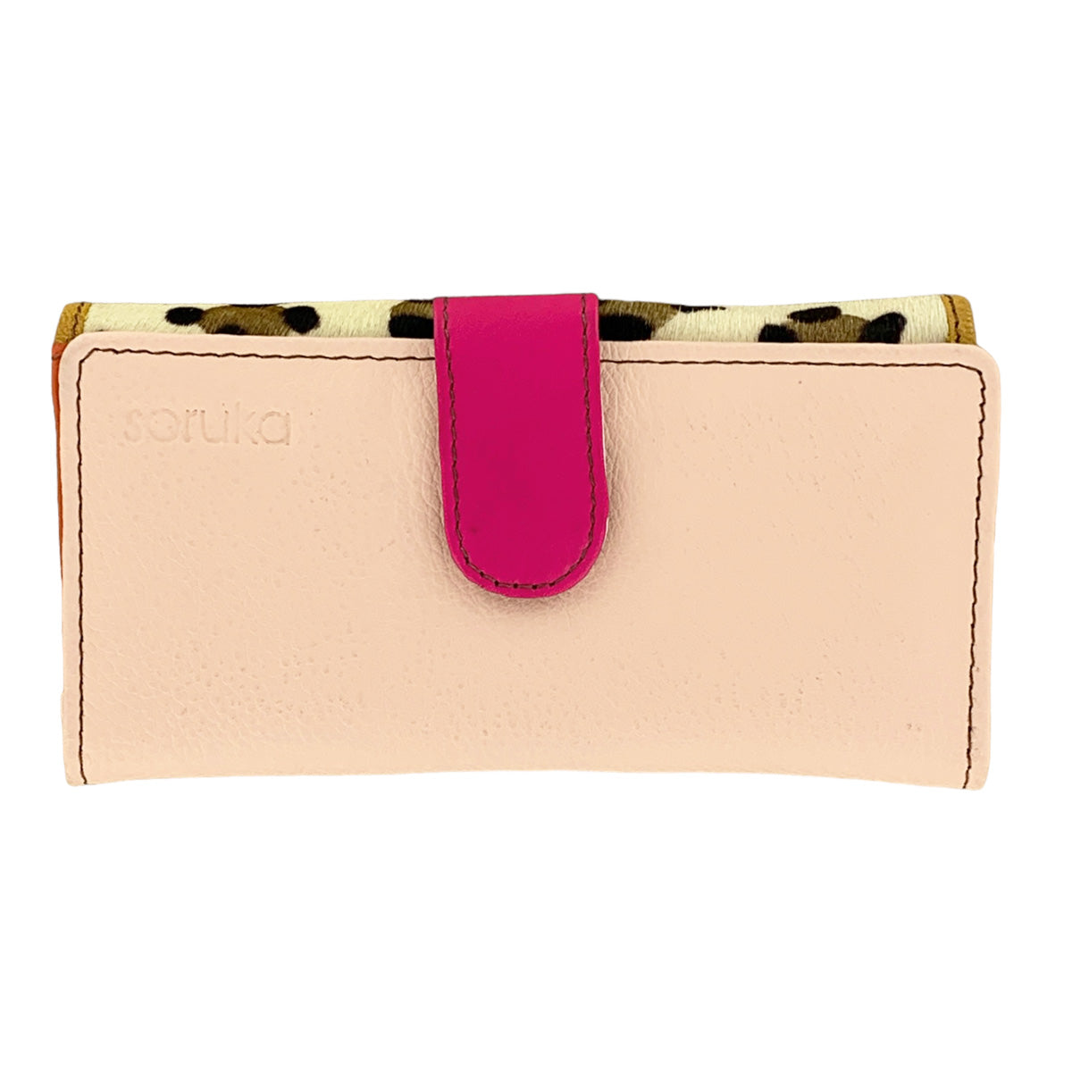 Pink & Leopard Esme Leather Wallet