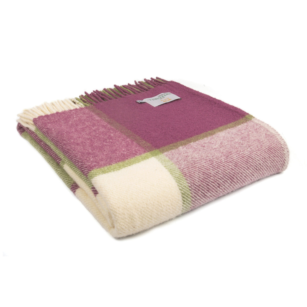 Pure Wool Block Check Raspberry Knee Throw Glyndebourne Shop