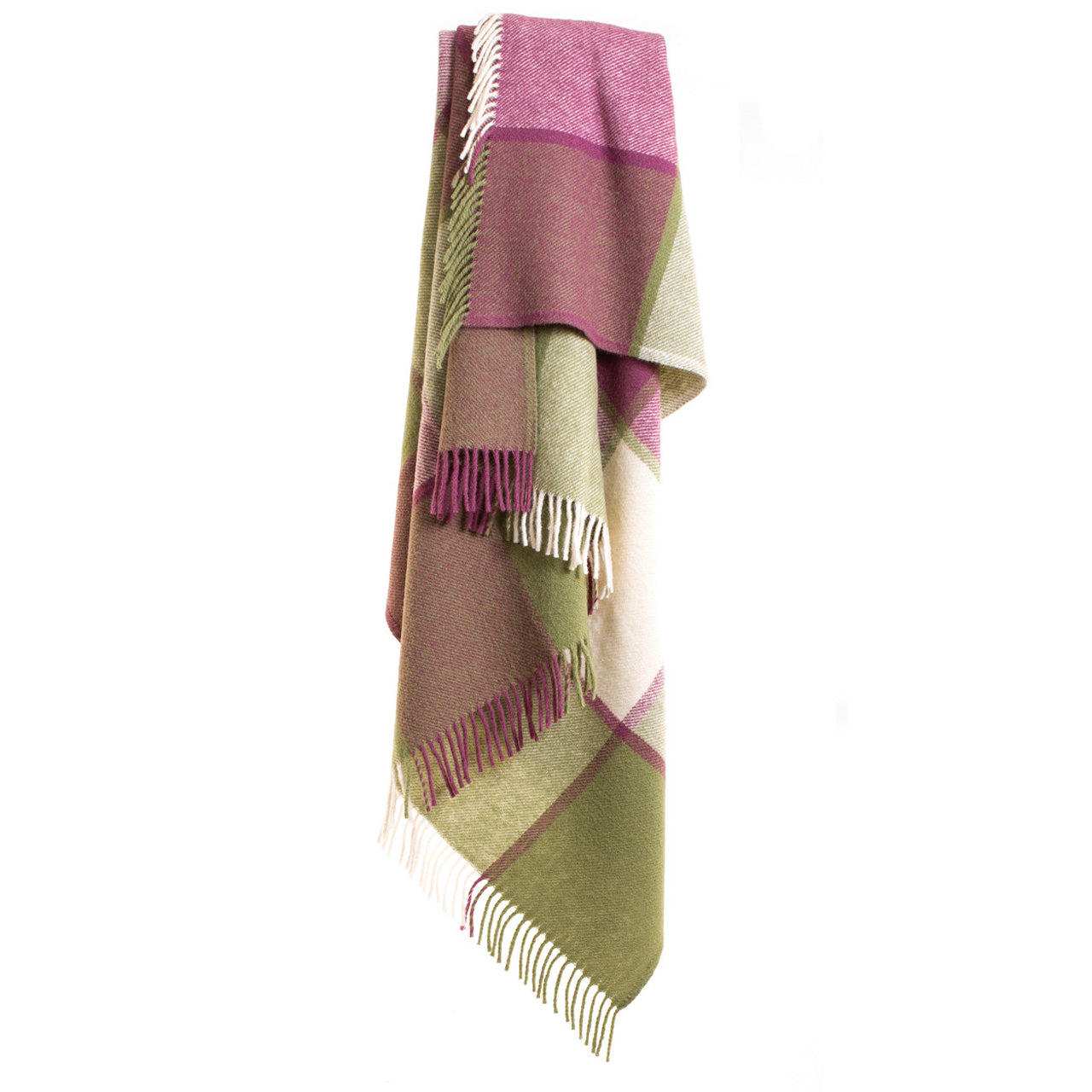 Pure Wool Block Check Raspberry Knee Throw Glyndebourne Shop