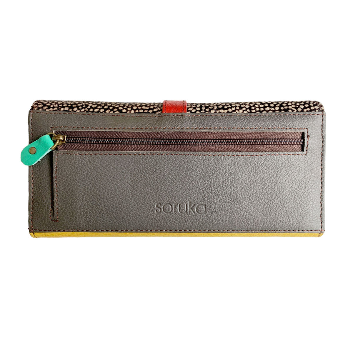 Red Half Moon Leather Wallet