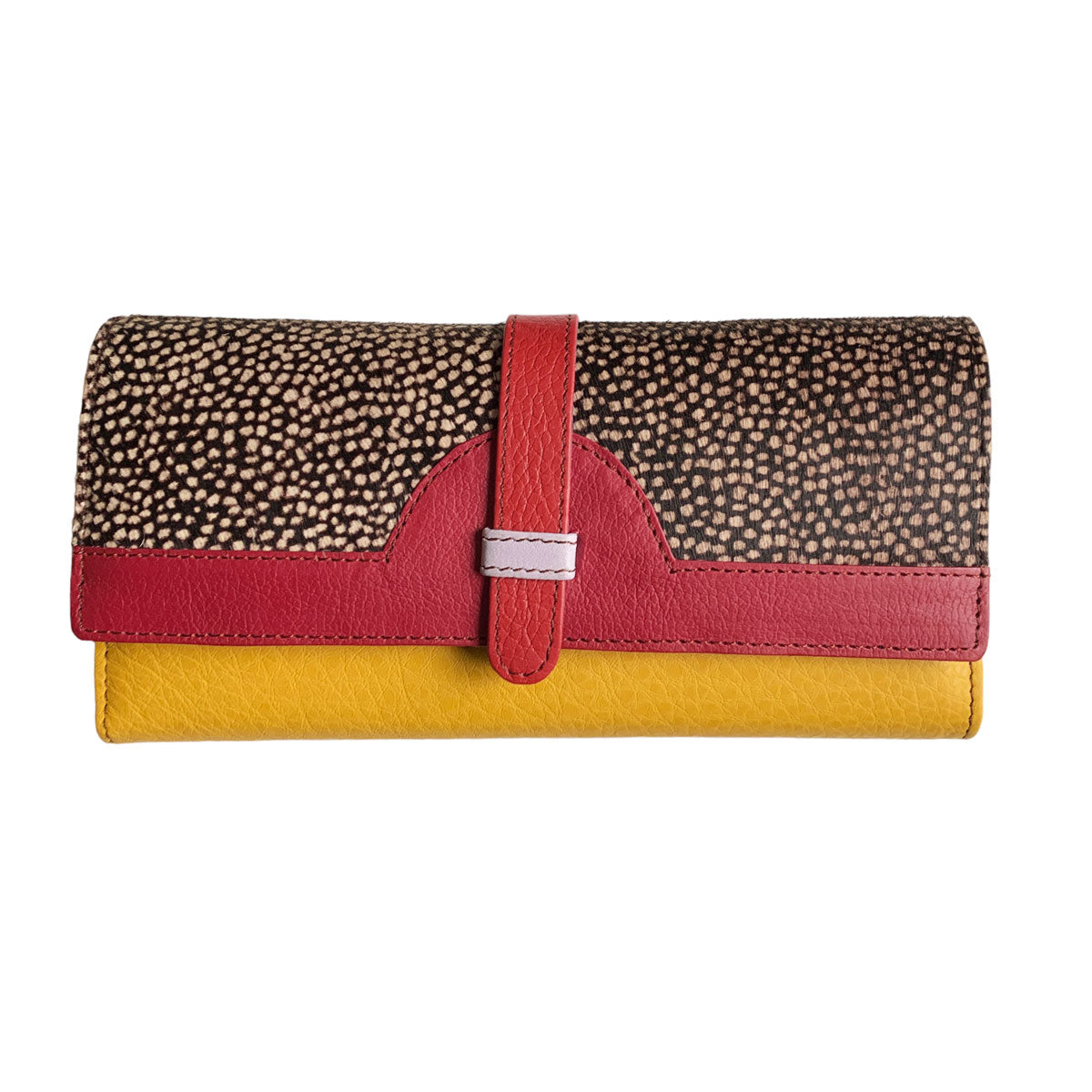 Red Half Moon Leather Wallet