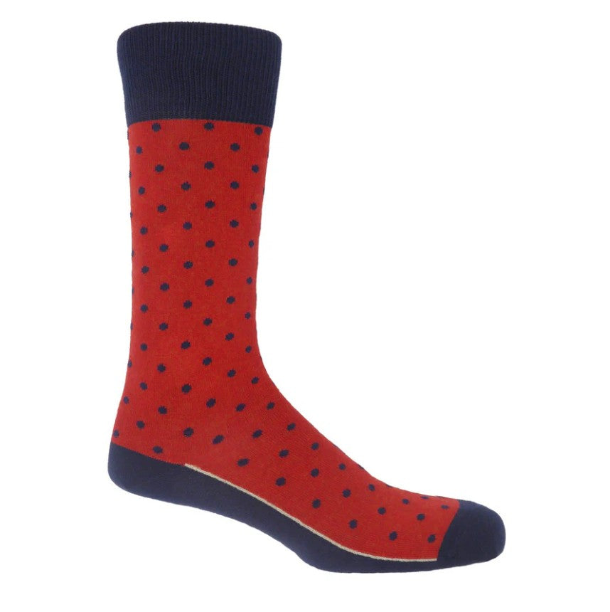 Red Pin Polka Dot Luxury Cotton Socks