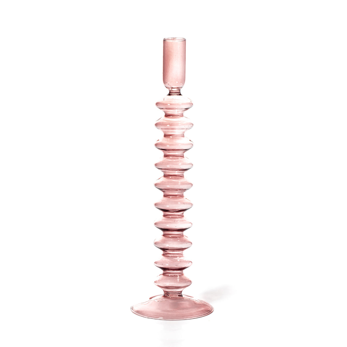 Rose Glass Candle Holder