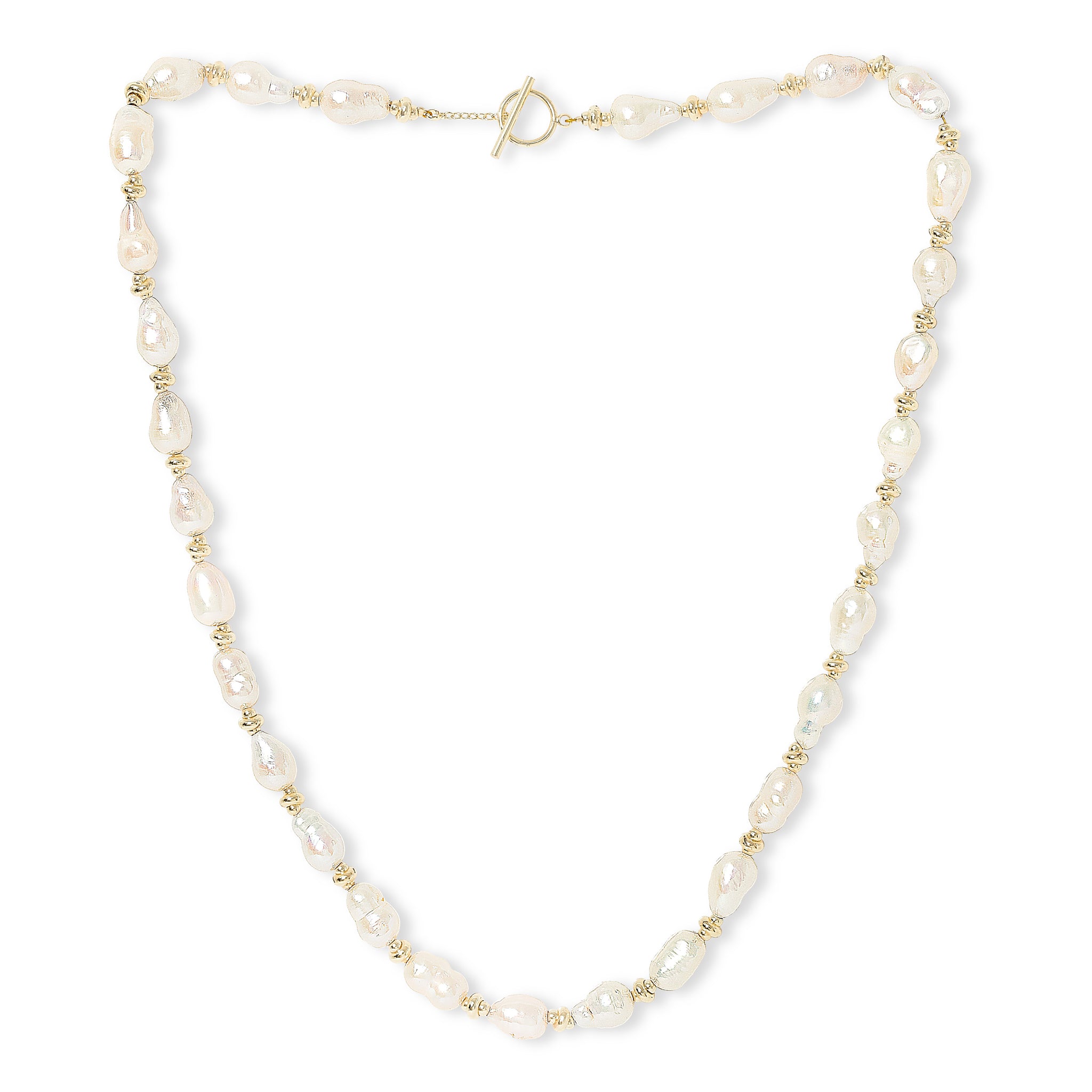 Pearl and Gold Pearl Bead Necklace