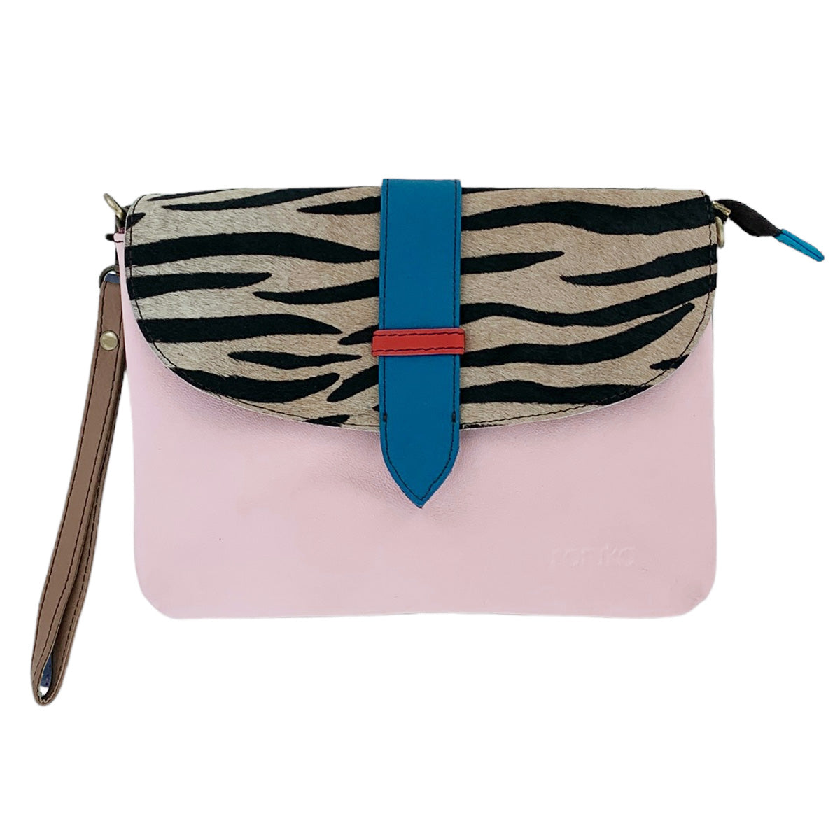 Pink Leather Saddle Bag