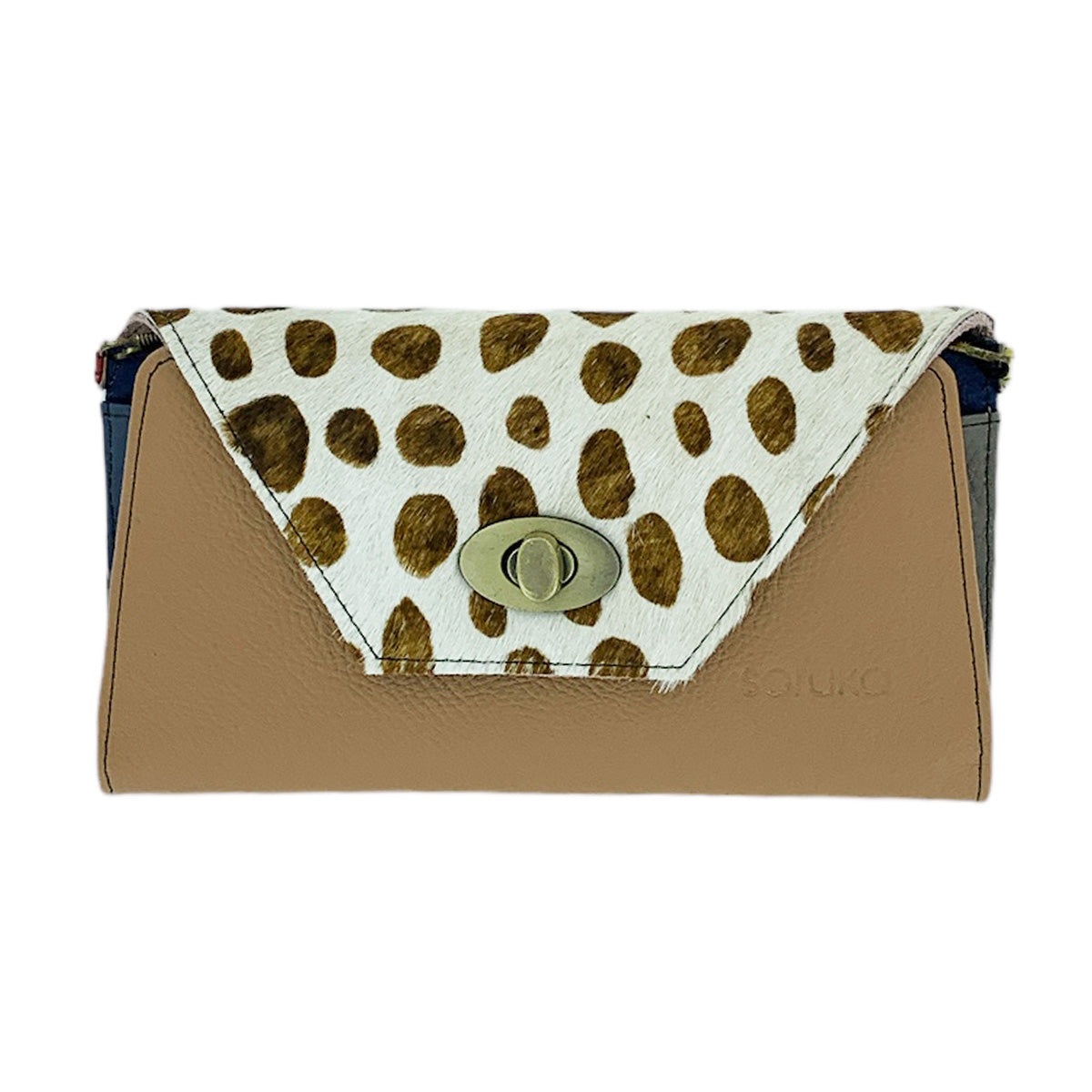 Natural Leather Secret Print Clutch