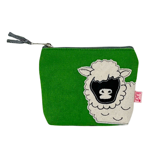 Green Sheep Cotton Mini Purse