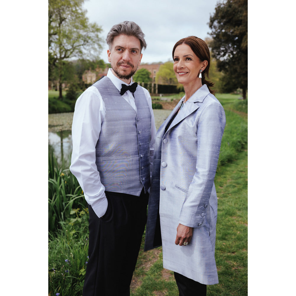 Silver waistcoat and silver jacket