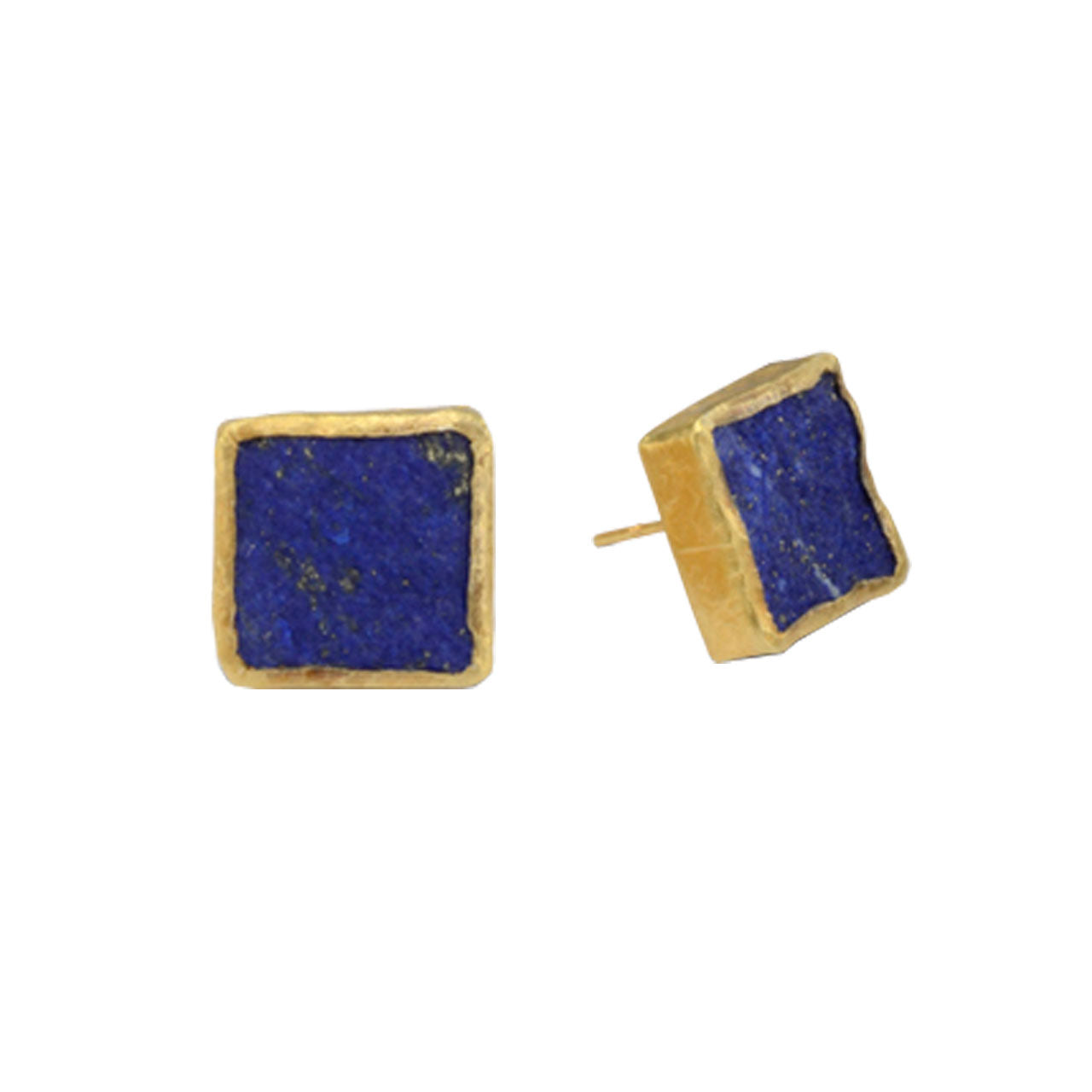 Square Lapis Lazuli Earstuds