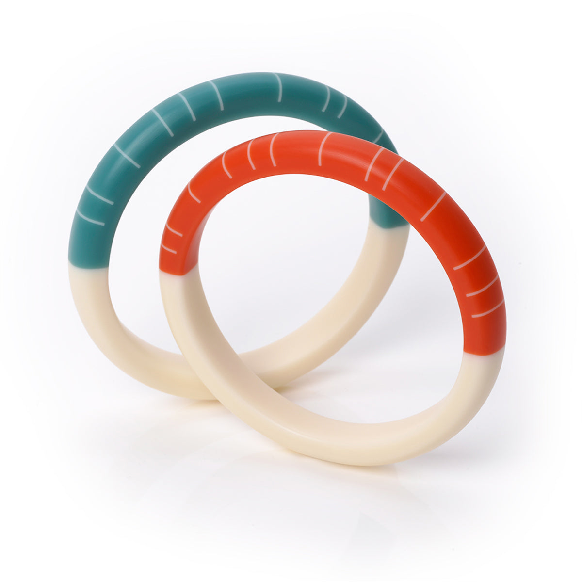 Tangerine & White Lunula Bracelet Glyndebourne Shop