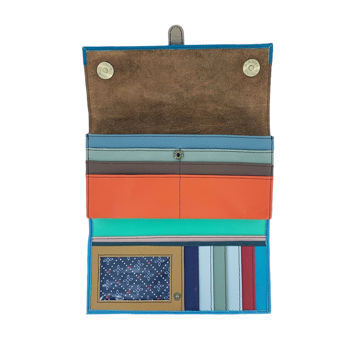 Teal Half Moon Leather Wallet