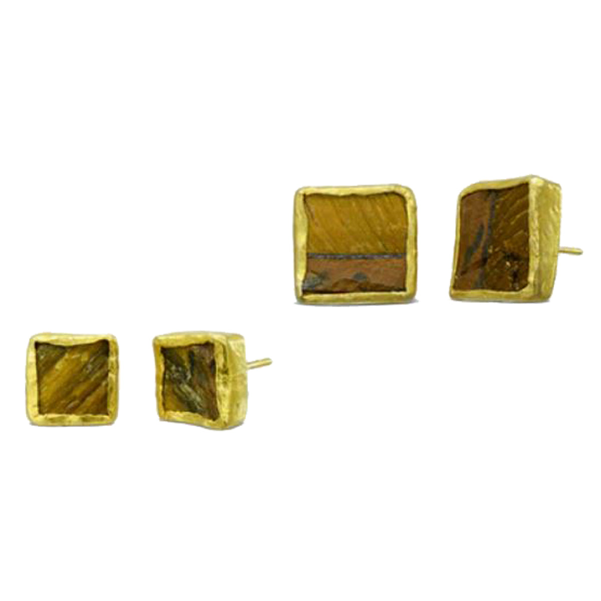Square Tiger Eye Earrings