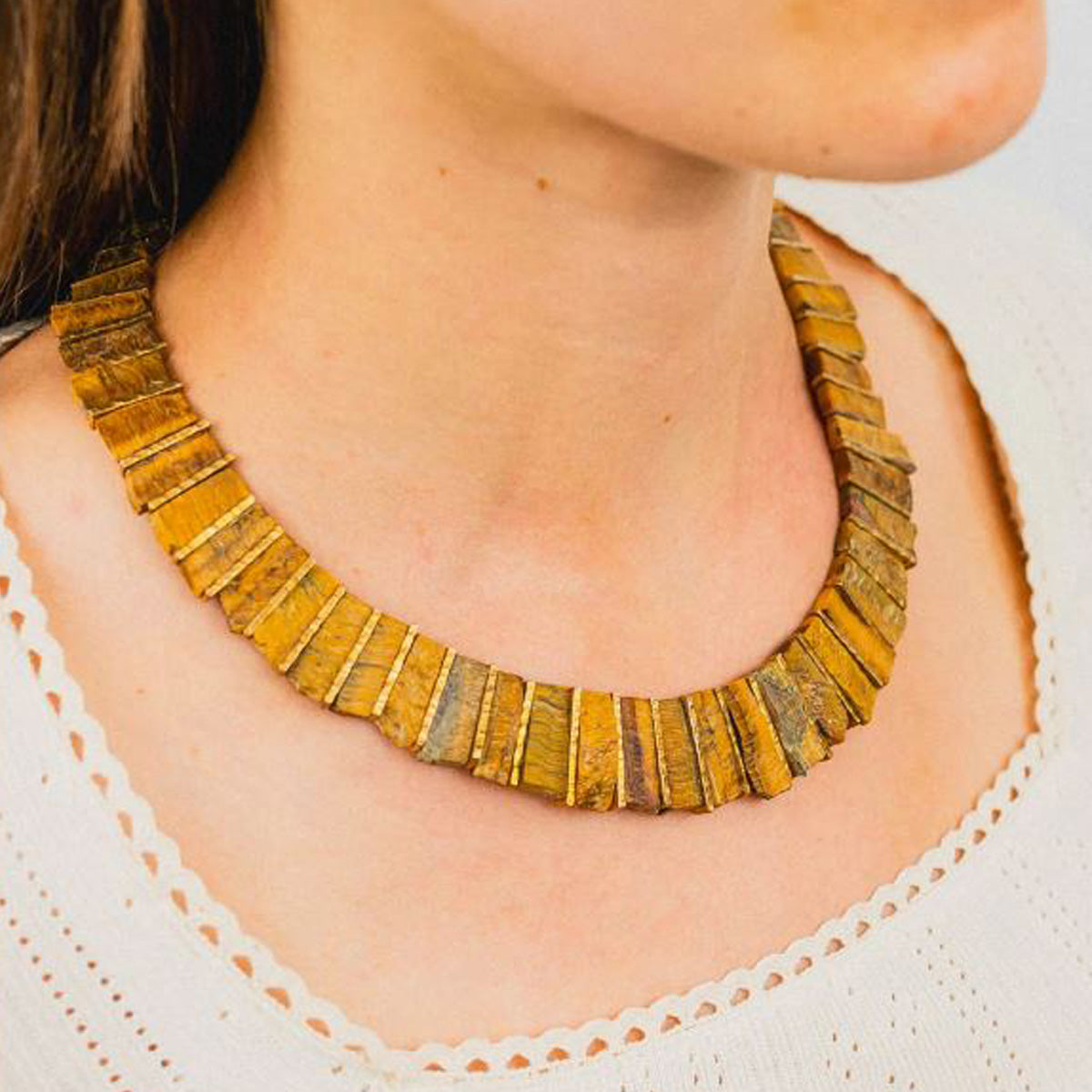 Tigers Eye Tab Necklace