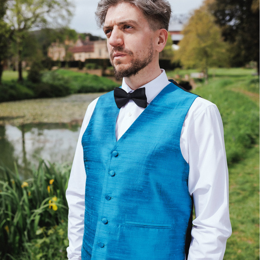 Firle Kingfisher Silk Waistcoat