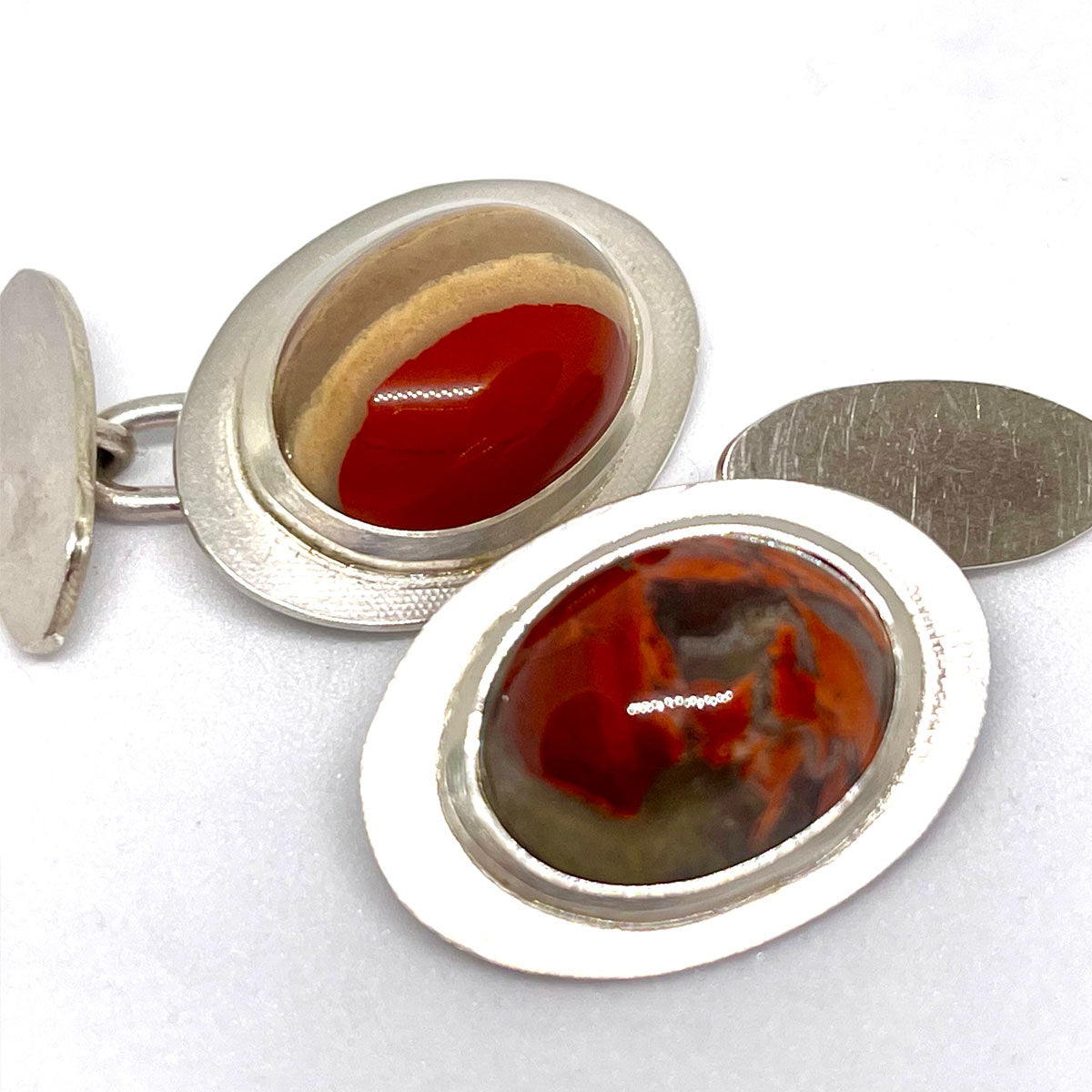 Red Victorian Agate Cufflinks