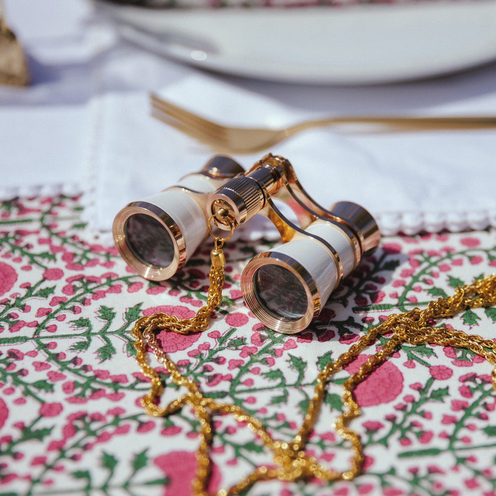 white opera and theatre glasses