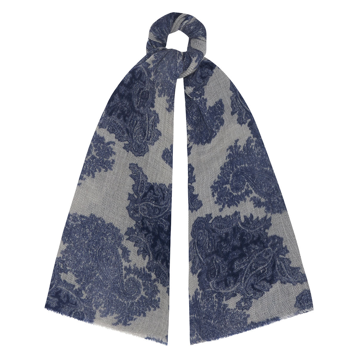 Wool & Cashmere Dark Blue Scarf Glyndebourne Shop