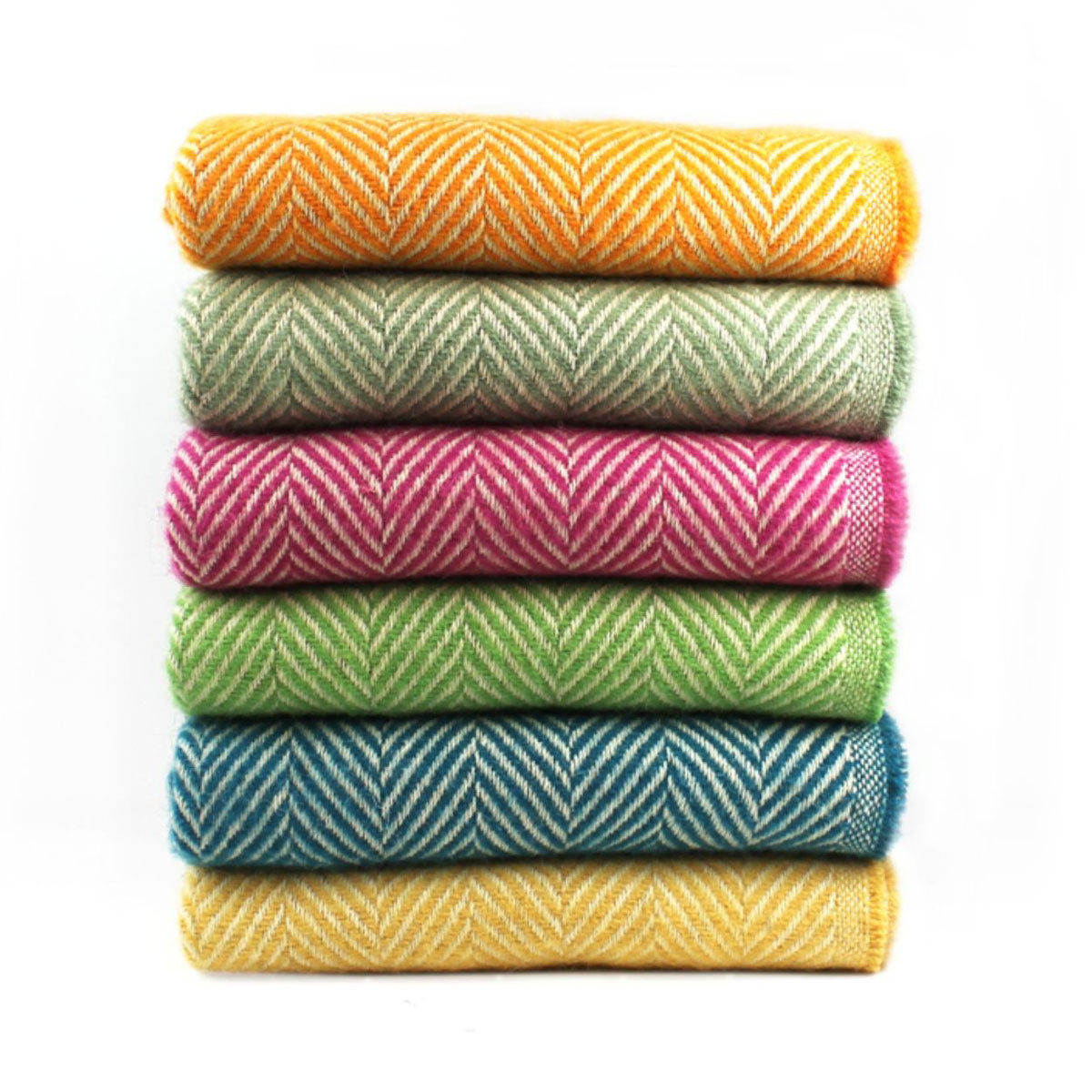 Recycled Brights Chevron Wool Throws