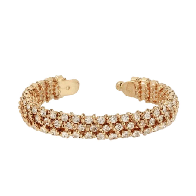 gold and rhinestones bracelet