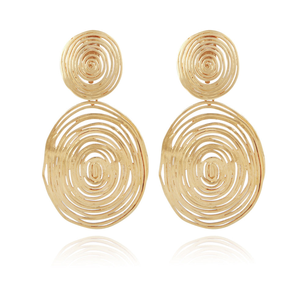 Wave Large Gold Earrings