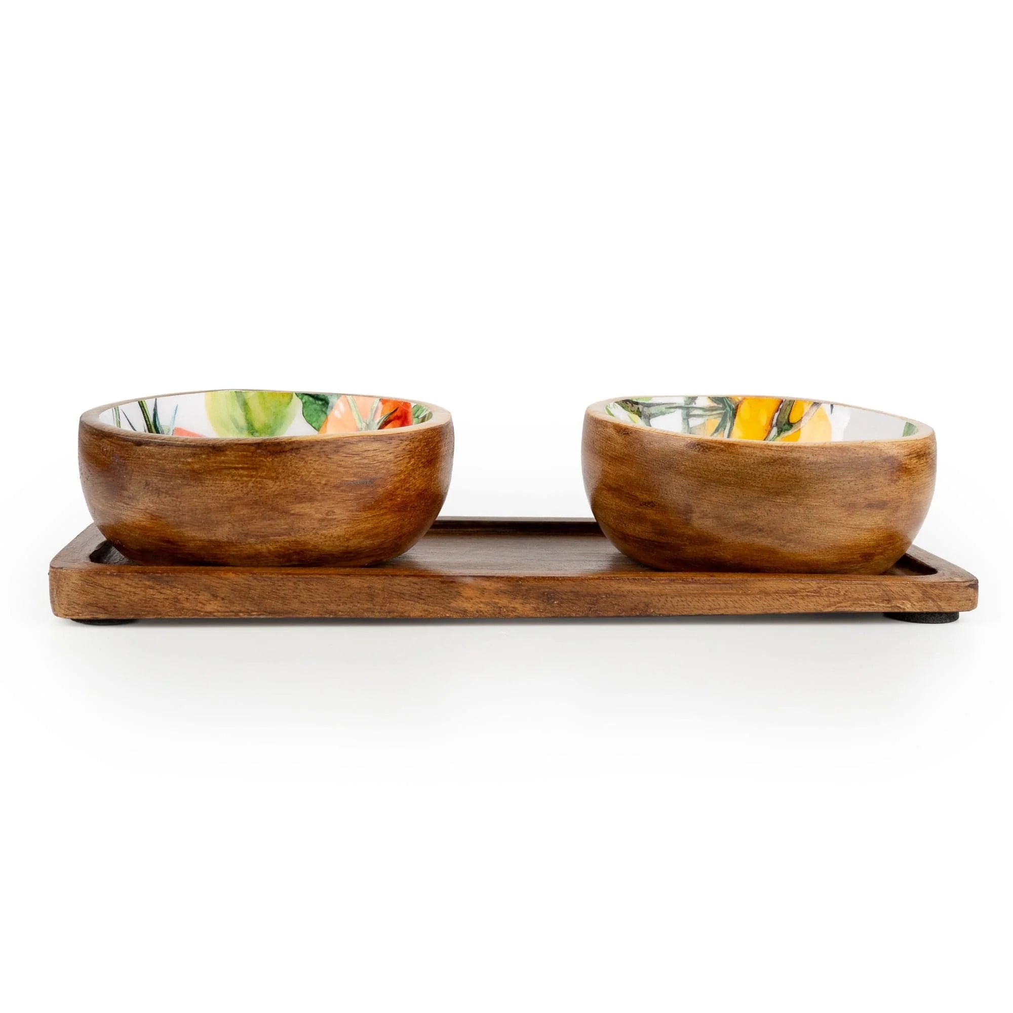 Set of two Tomato Dipping Bowls & Tray