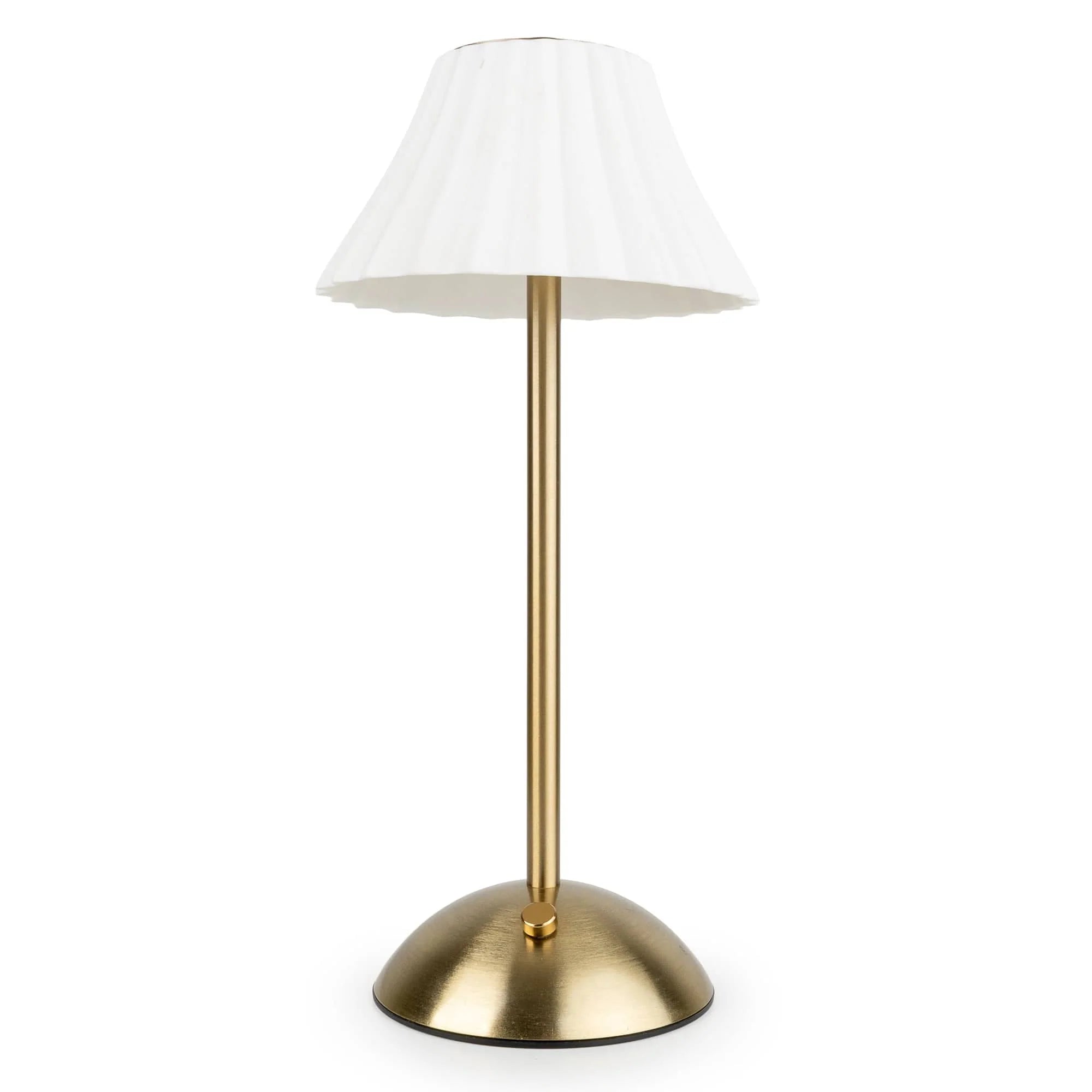 White Ceramic & Brass Stem LED Lamp
