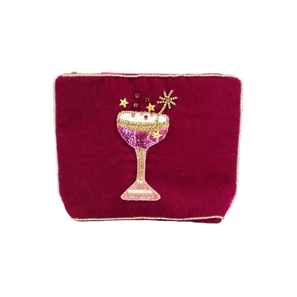 Cocktail Jewelled Magenta Small Purse