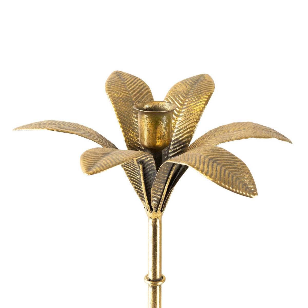 Gold Palm Tree Candle Holder