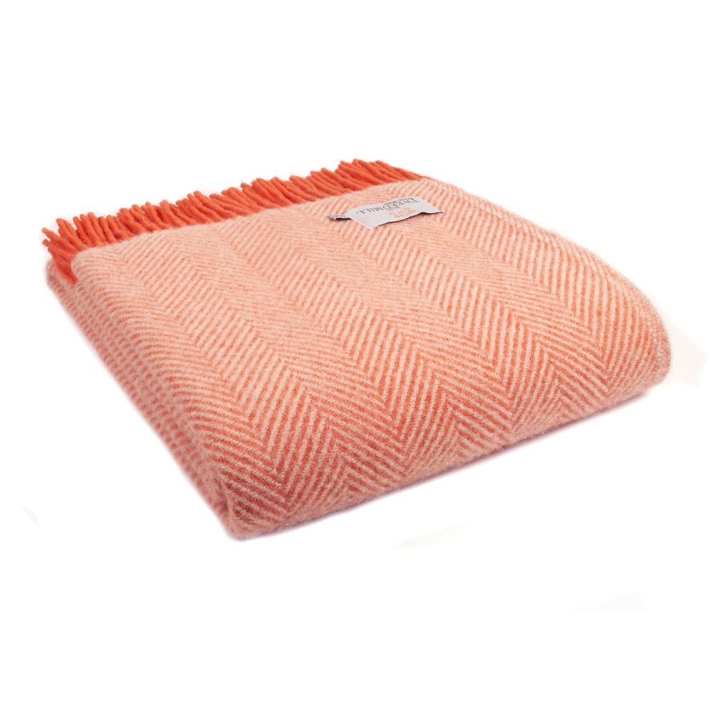 Herringbone Flamingo Pure New Wool Picnic Rug 145 x 183
