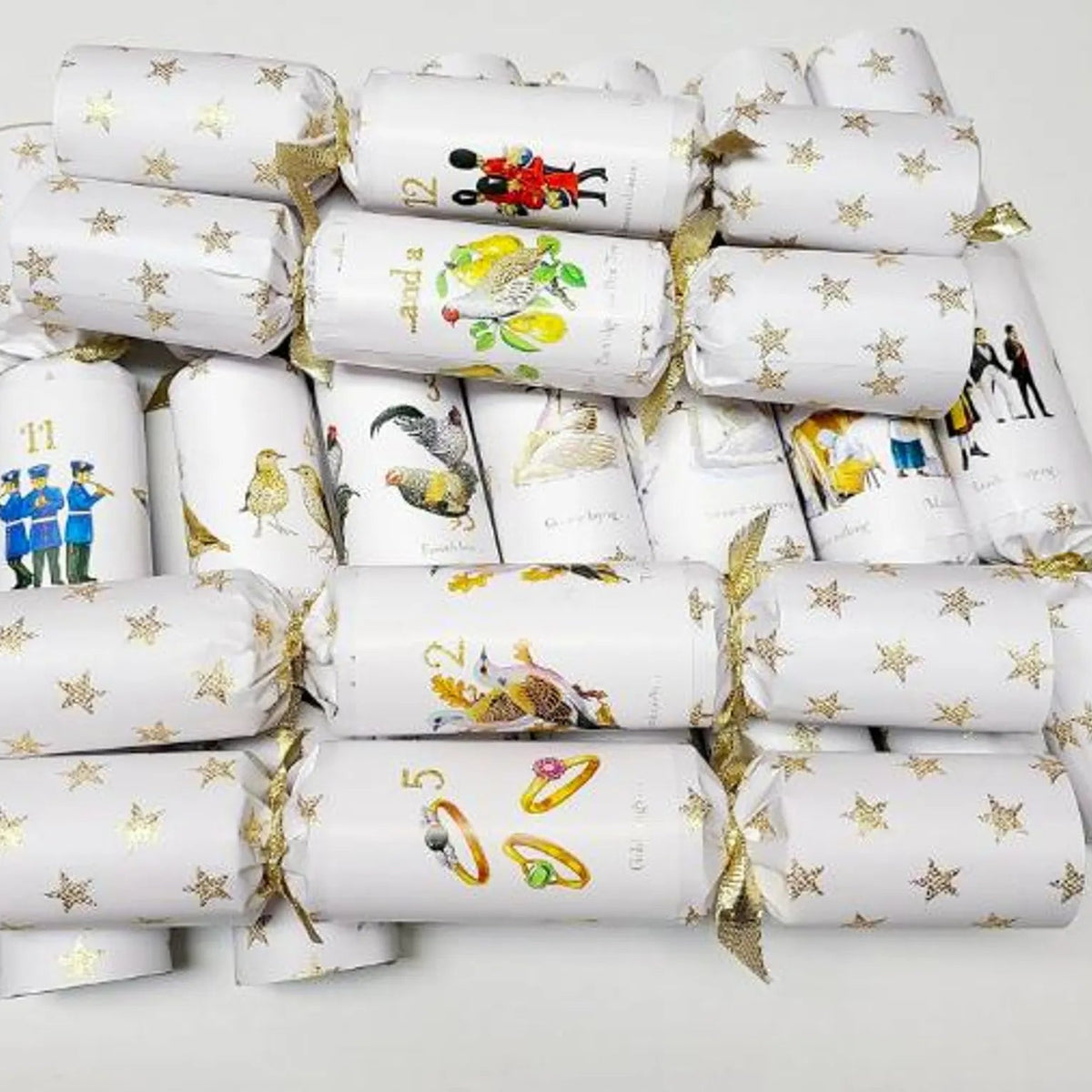 12 Days of Christmas Gold Stars Christmas Crackers