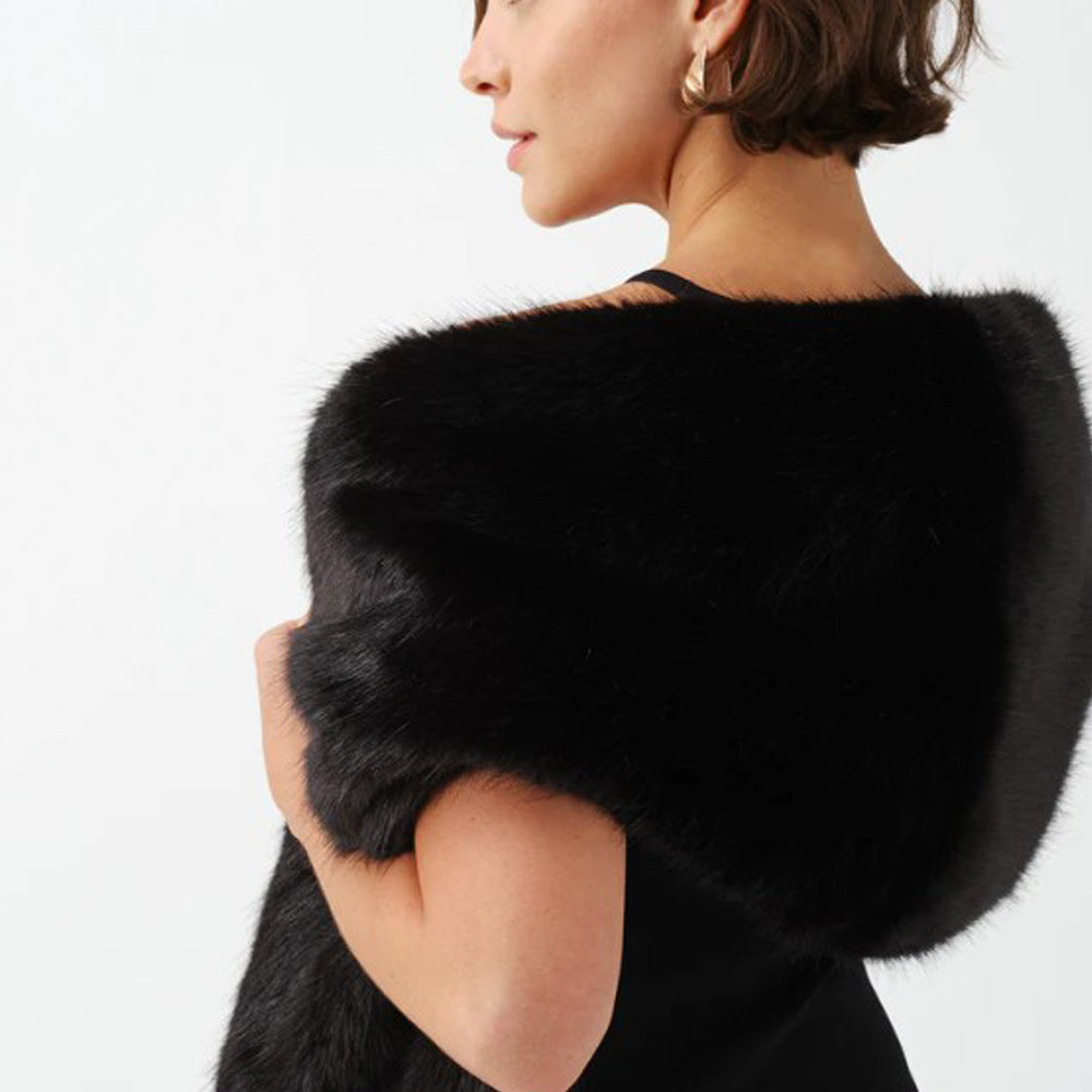 Jet Faux Fur Stole