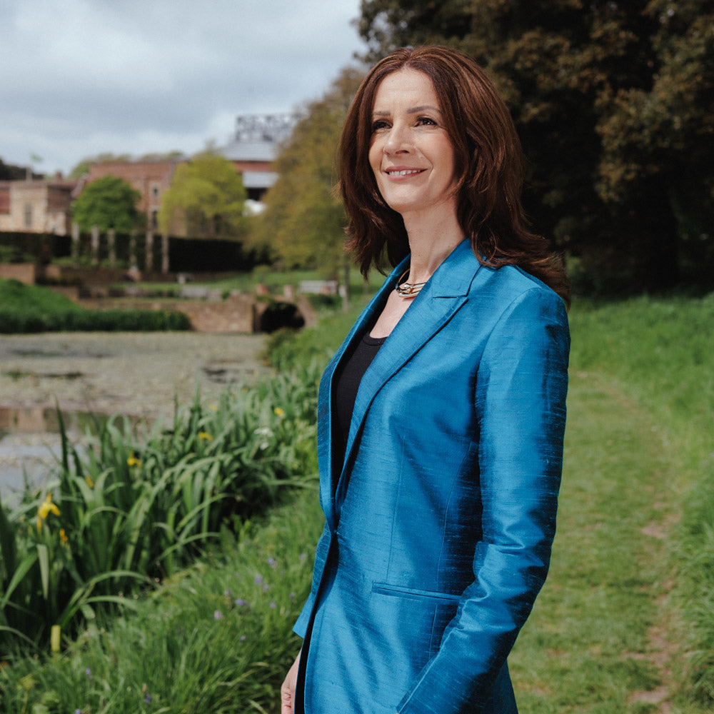 Glynde Kingfisher Classic Silk Blazer